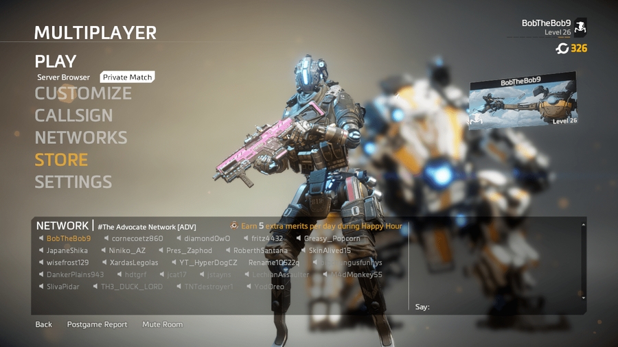 screenshot select private match